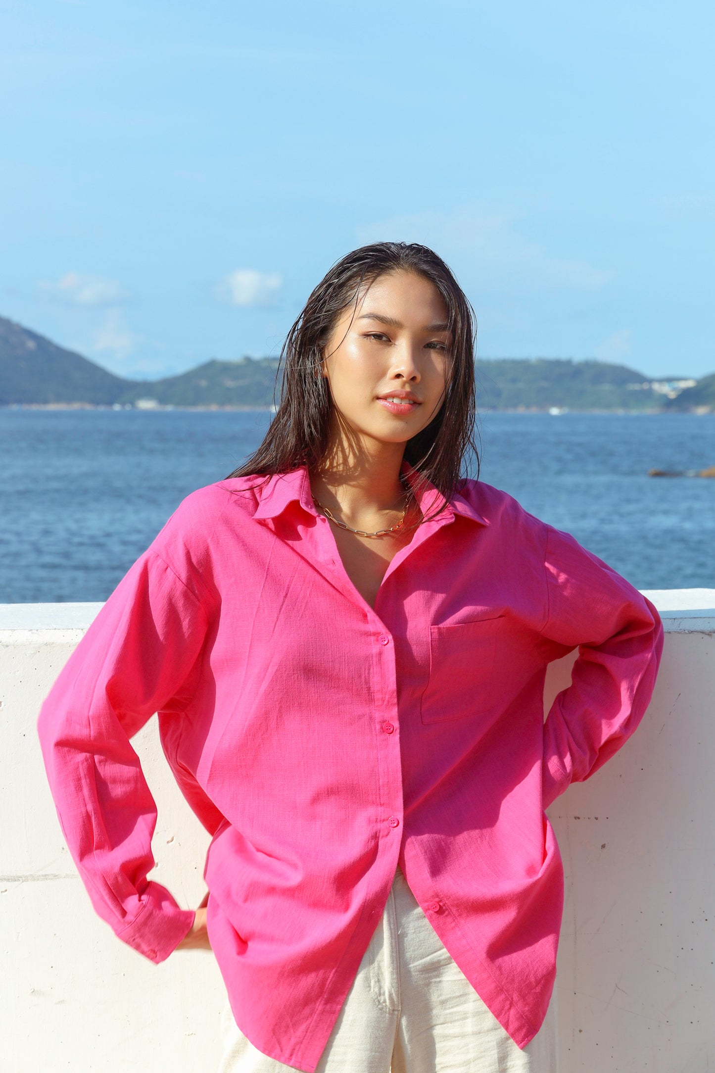 Lola oversized shirt - pink